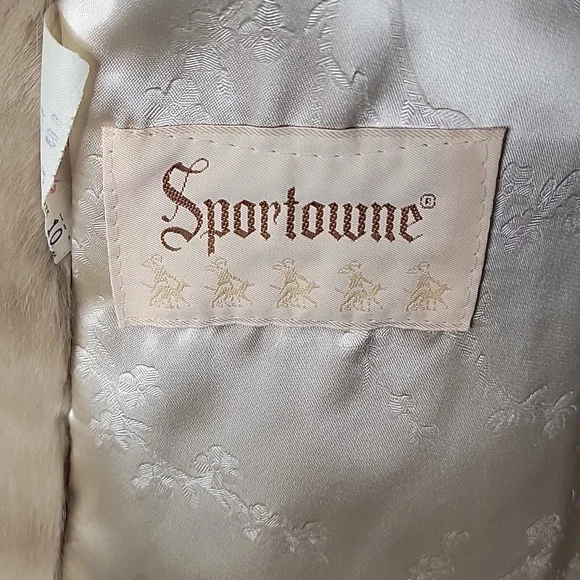 Sportowne Tan Faux Fur Coat Size 10 Vintage - Picture 7 of 10